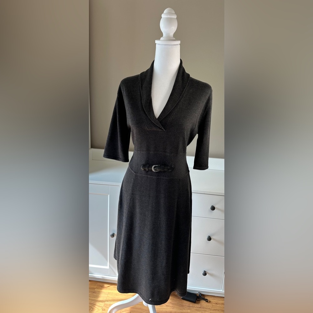 Calvin Klein Gray Sweater Dress Short Sleeves